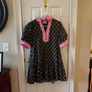 ENTRO Floral Black Dress with Pink Accents NWOT Never Worn